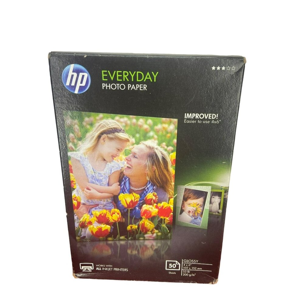 HP Everyday 50‎ sheet Letter Glossy Photo Paper 4 x 6 All Inkjet Printer